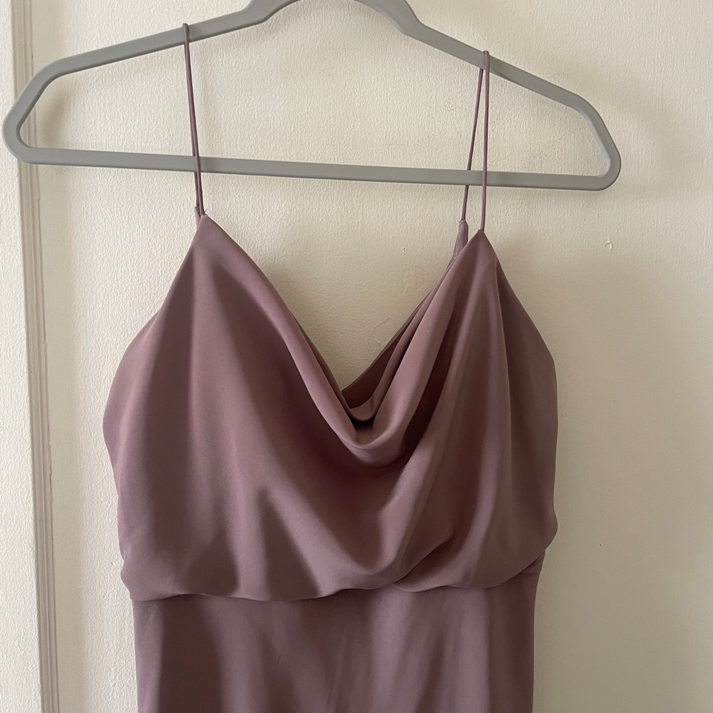 Jenny Yoo Elegant fig Spaghetti Strap Capri Dress size 8 bridesmaid full length - Picture 4 of 16